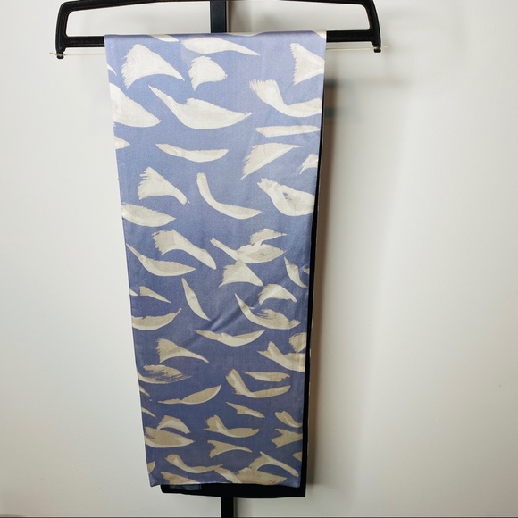 Vintage Blue & Gray Reversible Silk & Wool Scarf - Picture 5 of 13